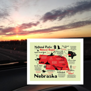 Carte des parcs nationaux du Nebraska