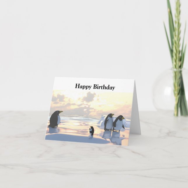 Carte des pingouins qui refroidissent sur une banquise (Devant)