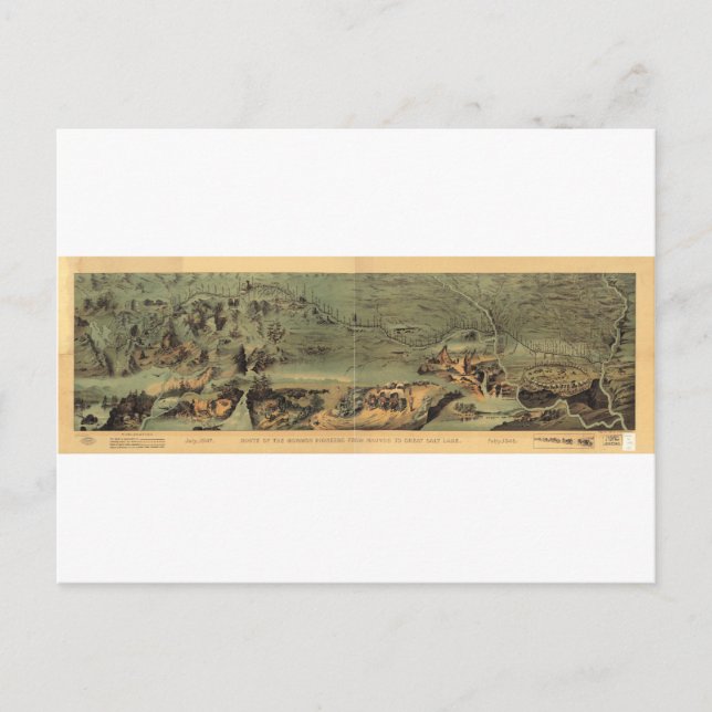 Carte des pionniers mormon Nauvoo au Grand lac de  (Devant)