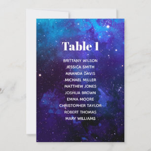 Carte des places. Les étoiles de nuit. Mariage de 