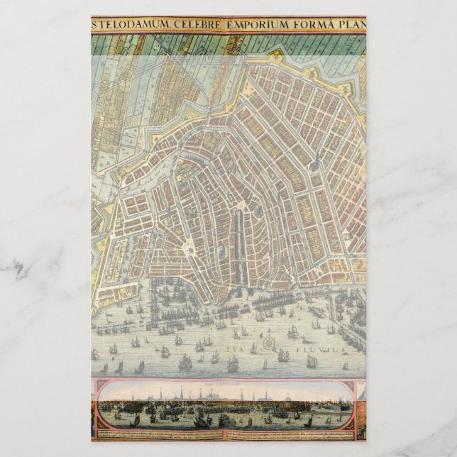 Carte des rues antiques d'Amsterdam, Pays-Bas (Devant)