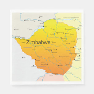 Carte des serviettes en papier du Zimbabwe