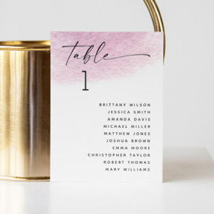 Carte des sièges mariages pastel rose pâle