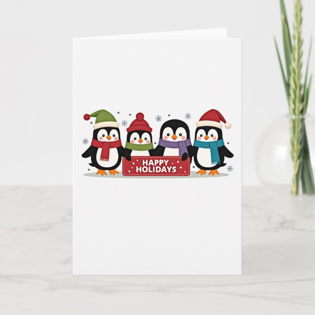 Carte des signes pour les quatre mignons pingouins (Devant)
