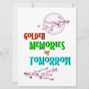 Carte Des Souvenirs Dorés De Demain fleurissent Lune Sak