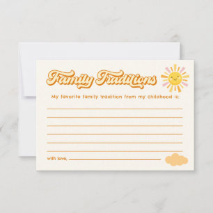 Carte des traditions de la famille du Baby shower 