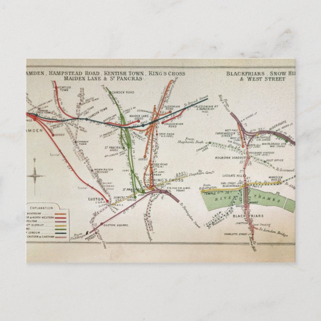Carte des transports de Londres, vers 1915 (Devant)