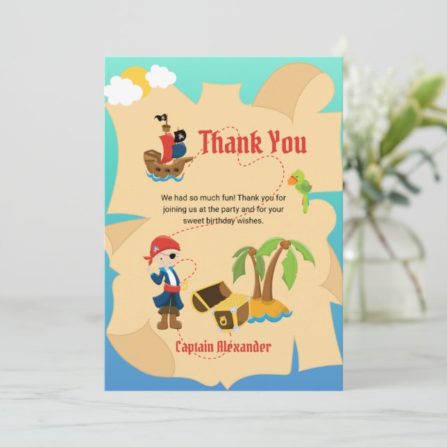 Carte des trésors amusants Pirate Boy Custom (Debout devant)