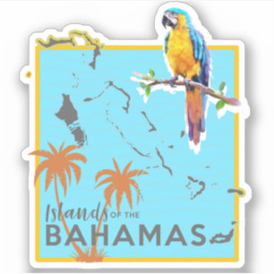 Carte des vacances de perroquets Bahamas Sticker C