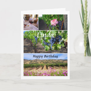 Carte des vignes de Californie pour anniversaire h