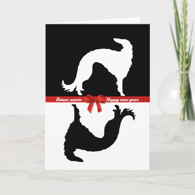 Carte des voeux Barzoï YIN (Devant)