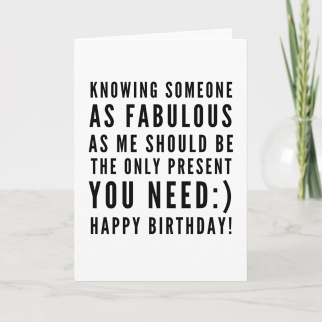 Carte Des voeux d'anniversaire sarcastiques amusants pou (Devant)