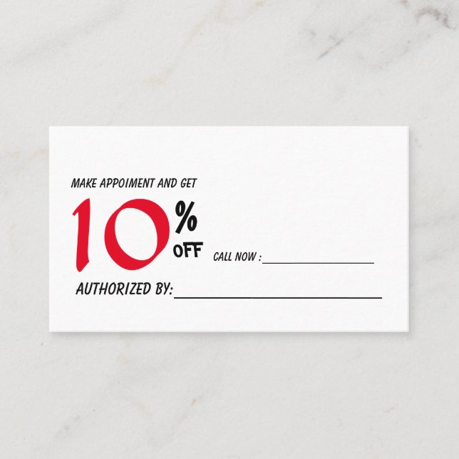 carte d'escompte (Devant)