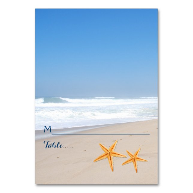 Carte d'escorte de mariage de plage d'été Starfish (Par défaut)