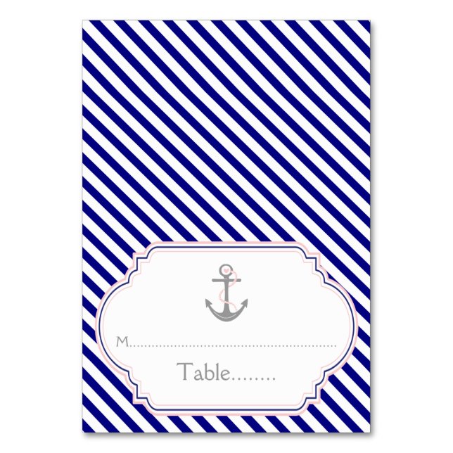 Carte d'escorte de mariage nautique bleu marine ro (Par défaut)