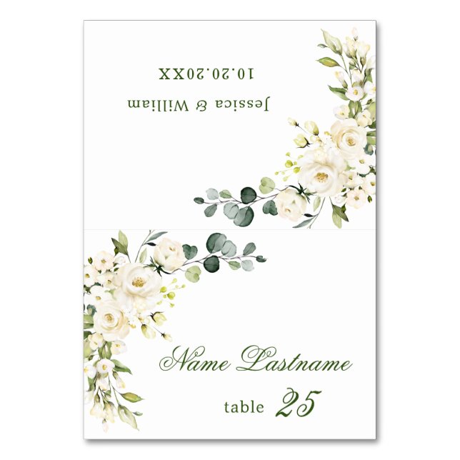 Carte d'escorte Mariage de fleurs aux roses blanch (Par défaut)