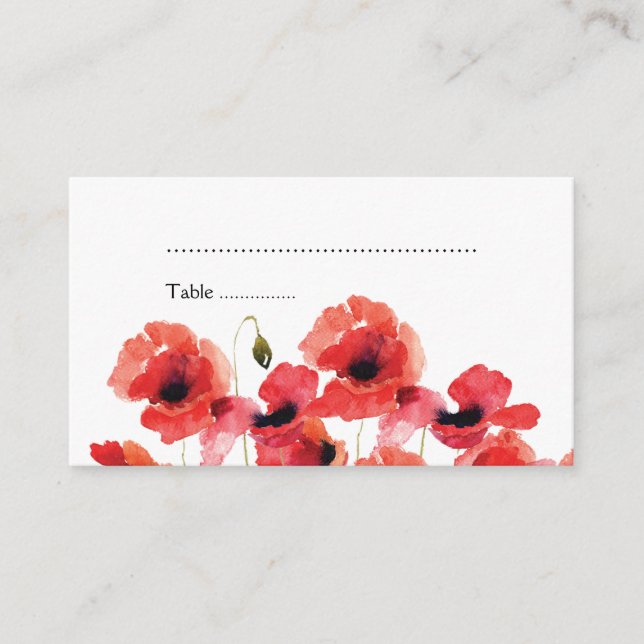 Carte d'escorte Mariage de fleurs de pavot (Devant)