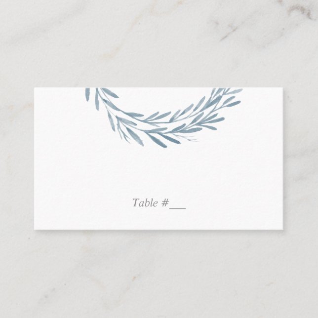 Carte d'escorte Mariage d'élément feuille aquarell (Devant)