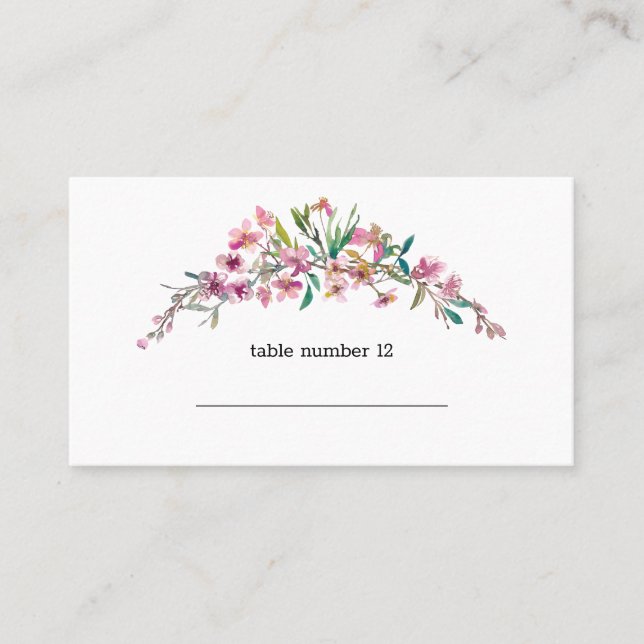 Carte d'escorte Mariage rose fleurs cerisier (Devant)