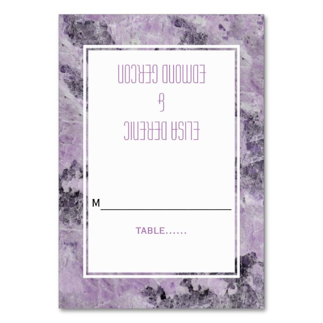 Carte d'escorte pliée Amethyst mariage violet (Par défaut)