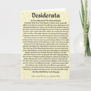 Carte DESIDERATA de style médiéval