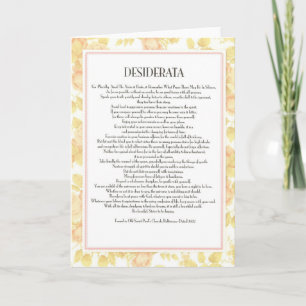Carte DESIDERATA=Floral