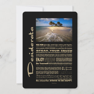 Carte Desiderata Poème Petite île solitaire