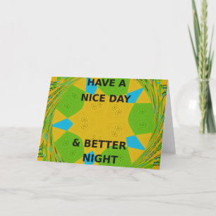 Carte Design circulaire "Bonne journée et meilleure nuit