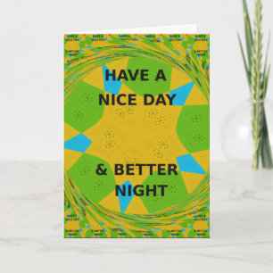 Carte Design circulaire "Bonne journée et meilleure nuit