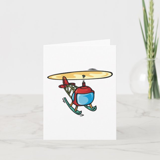 Carte Design d'aviation amusant d'un hélicoptère rouge m (Devant)