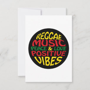 Carte Design de reggae avec des paroles et des citations
