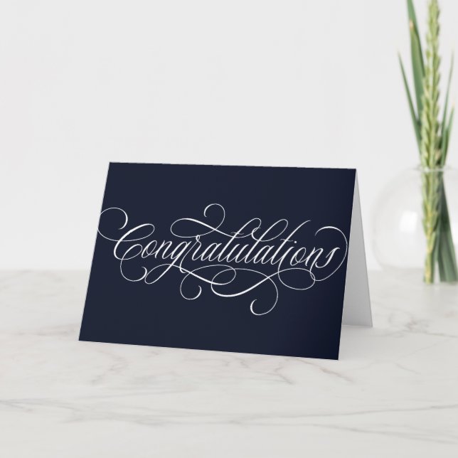 Carte Design de script Elegant Félicitations (Devant)