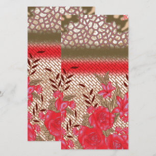 Carte Design de tissu complexe avec motifs floraux