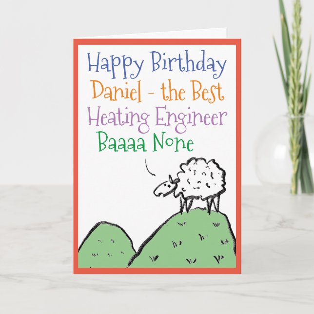 Carte Design des moutons Joyeux anniversaire à un ingéni (Devant)