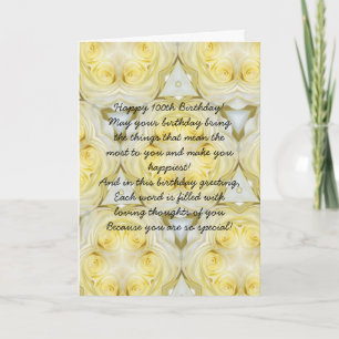 Carte Design floral Personnalisé 100e anniversaire