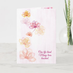 Carte Design floral sympathique sur rose