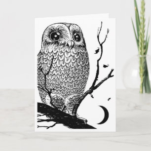 Carte DESIGN GRAPHIQUE ORIGINAL "OWL DE NUIT" par Artchi
