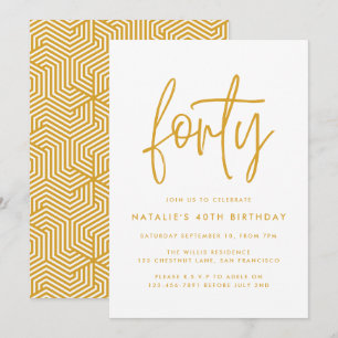 Carte Design moderne 40e anniversaire simple élégant scr