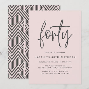 Carte Design moderne 40e anniversaire simple élégant scr
