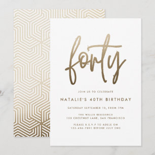 Carte Design moderne 40e anniversaire simple élégant scr