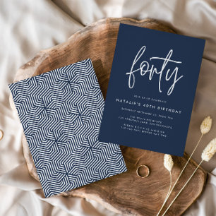 Carte Design moderne 40e anniversaire simple élégant scr