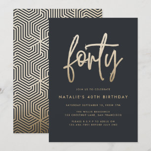 Carte Design moderne 40e anniversaire simple élégant scr