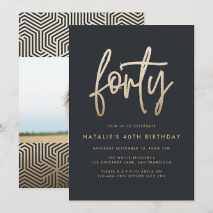 Carte Design moderne 40e anniversaire simple élégant scr