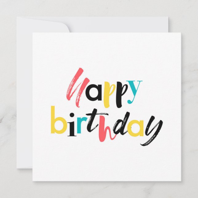 Carte Design moderne et gai de "Joyeux anniversaire" (Devant)
