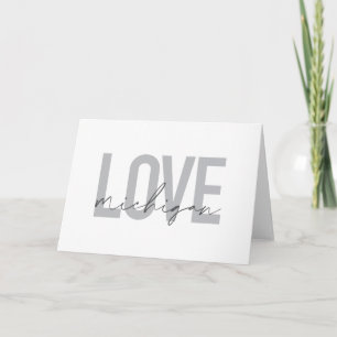 Carte Design simple, moderne, urbain, cool Love Michigan