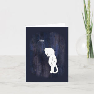 Carte Désolé chat, le chat mignon étant triste chaton en