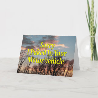 Carte Désolé D'Avoir Publié Dans Votre Véhicule À Moteur