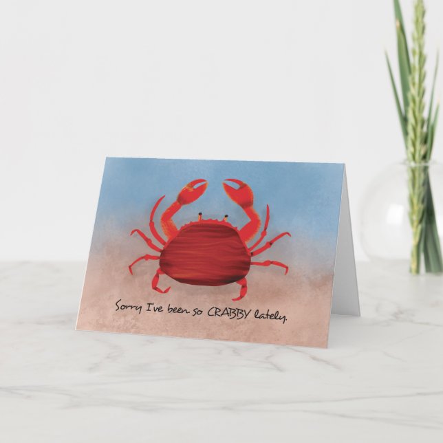 Carte Désolé Donc Crabby Excuses humoristiques (Devant)