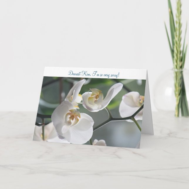 Carte Désolé, Pardonnez-moi - Orchidées, excuses (Devant)