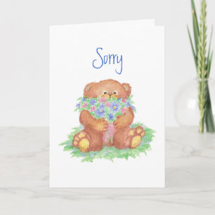 Carte Désolé, Please Forgive Me, Teddy Bear Flowers